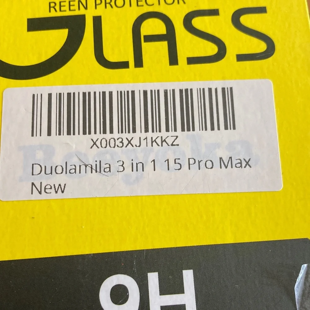 Yellow 9H Tempered Glass Screen Protector for 15 Pro Max